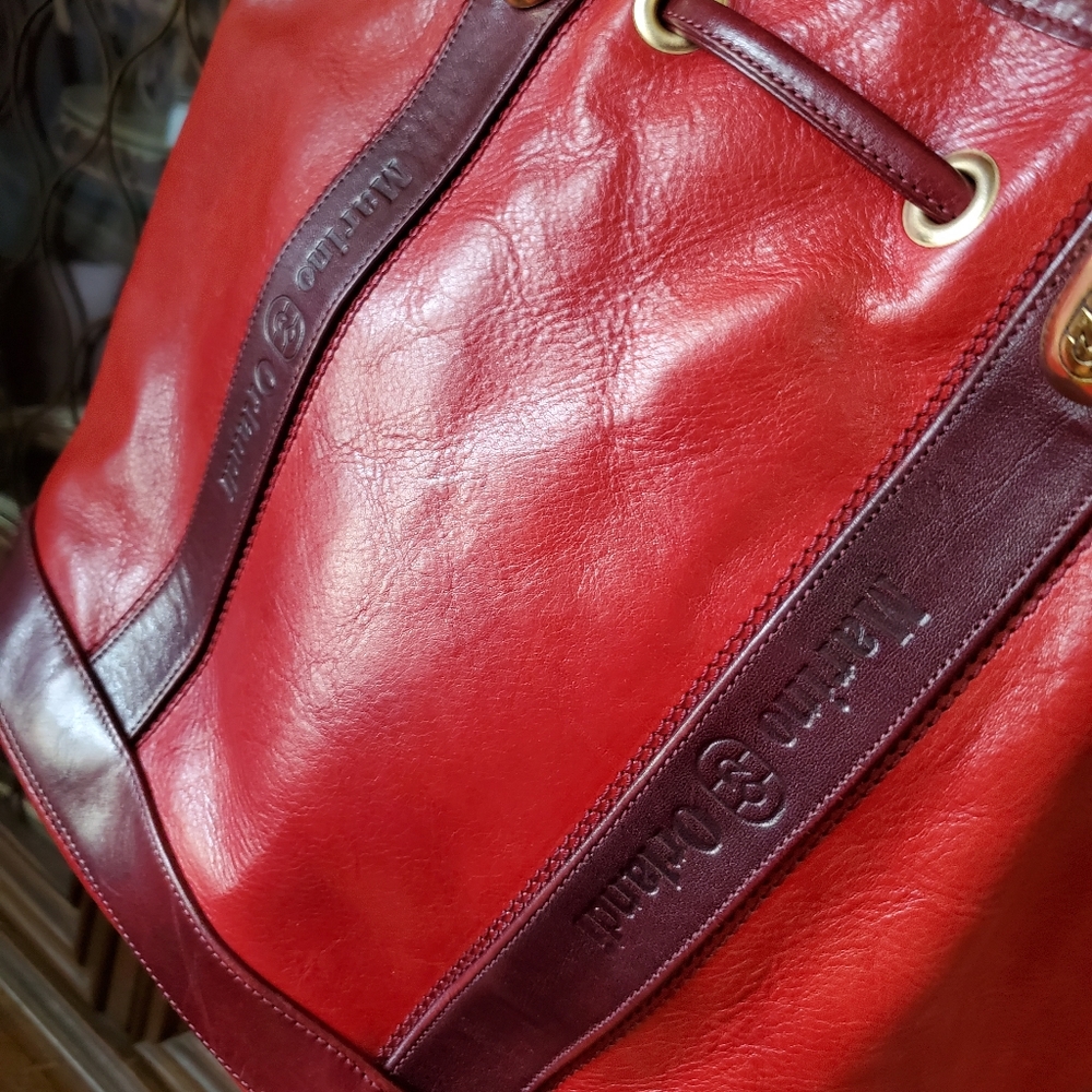 Marino Orlandi Red Drawstring Purse - Picture 3 of 12